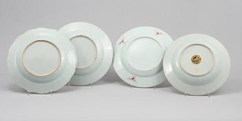 TALLRIKAR, 4 st, porslin, Kina, 1700-tal.