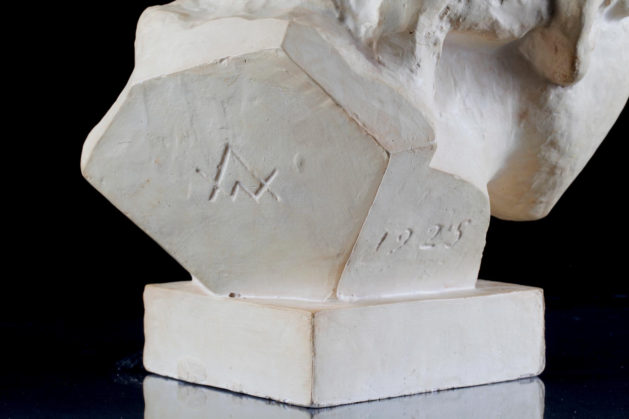 WÄINÖ AALTONEN, skulptur, gips. Sign och dat 1925.