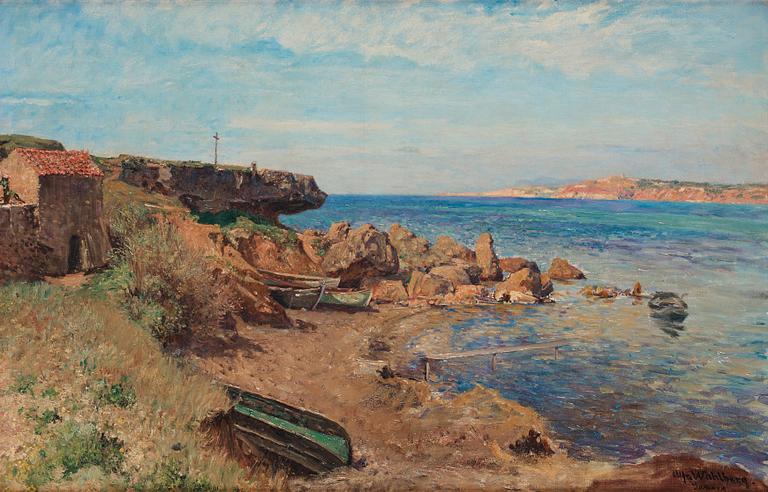 Alfred Wahlberg, Strandbild från Sanary-sur-Mer, Provence.