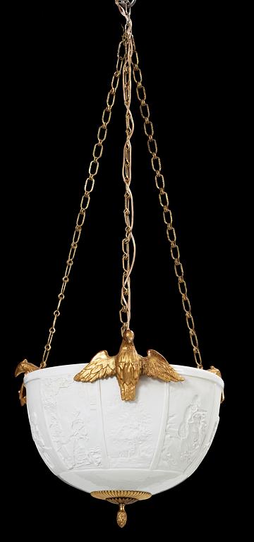 A French/Middle Europe 19th Century one-light hanging lamp.