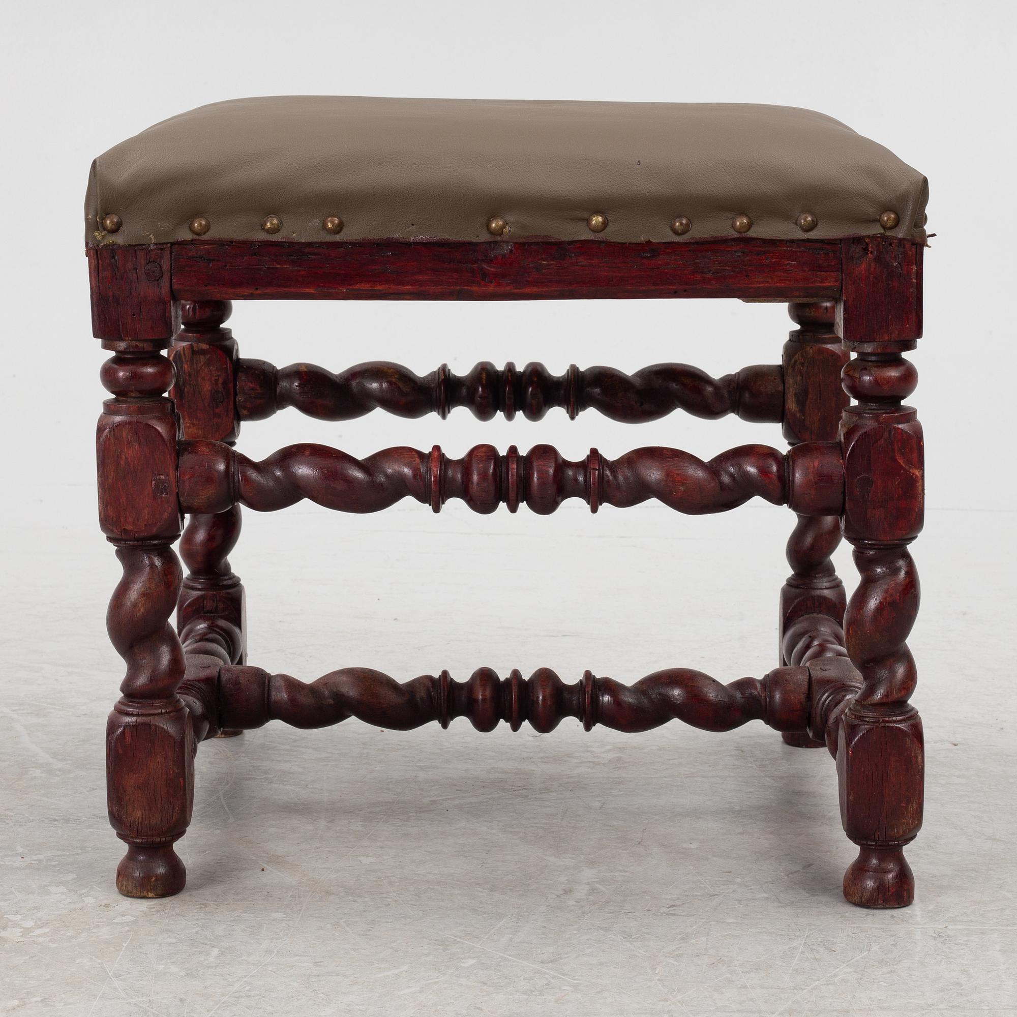 A late-Baroque stool, Sweden, first half of the 18th century.
