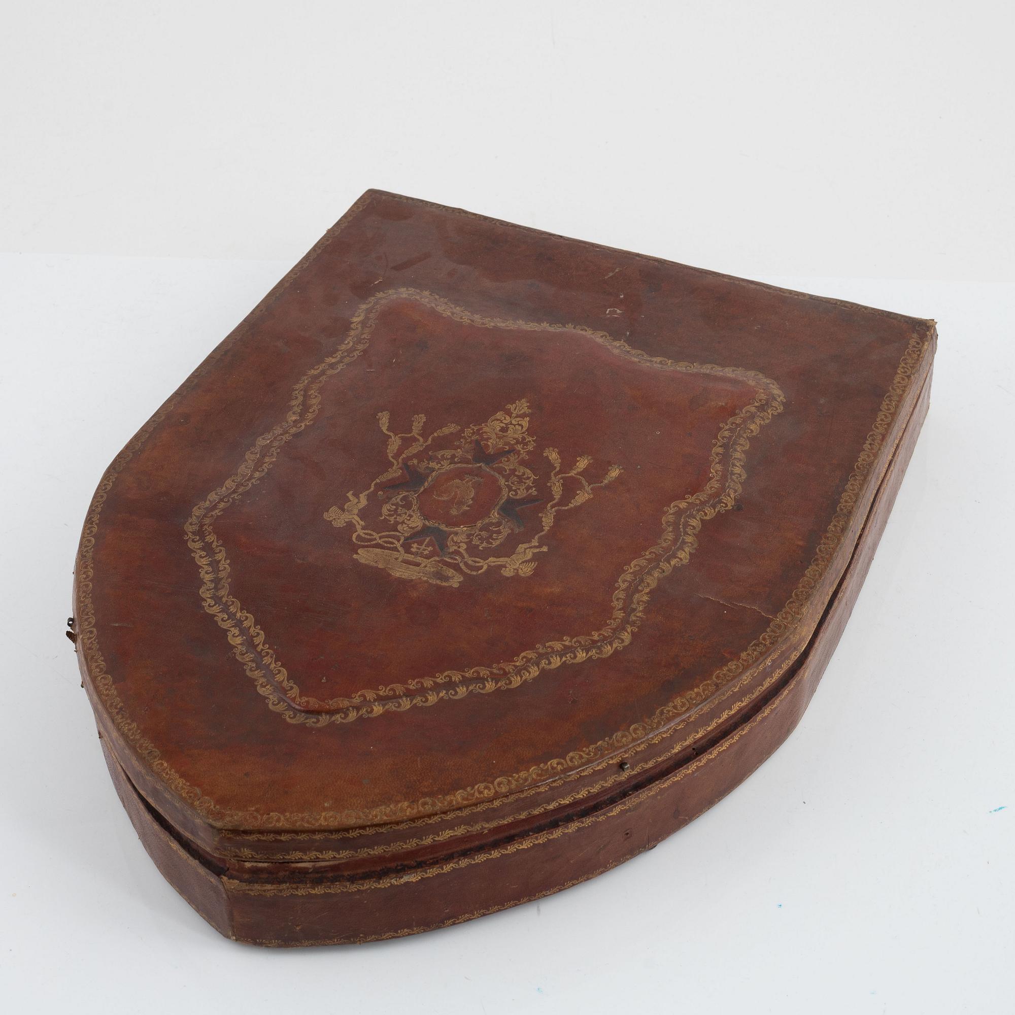 Bishop's mitre with case, circa 1800.