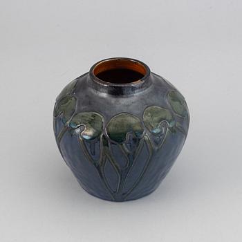 Hilma Persson-Hjelm, an Art Nouveau glazed ceramic vase, signed and dated 1915.