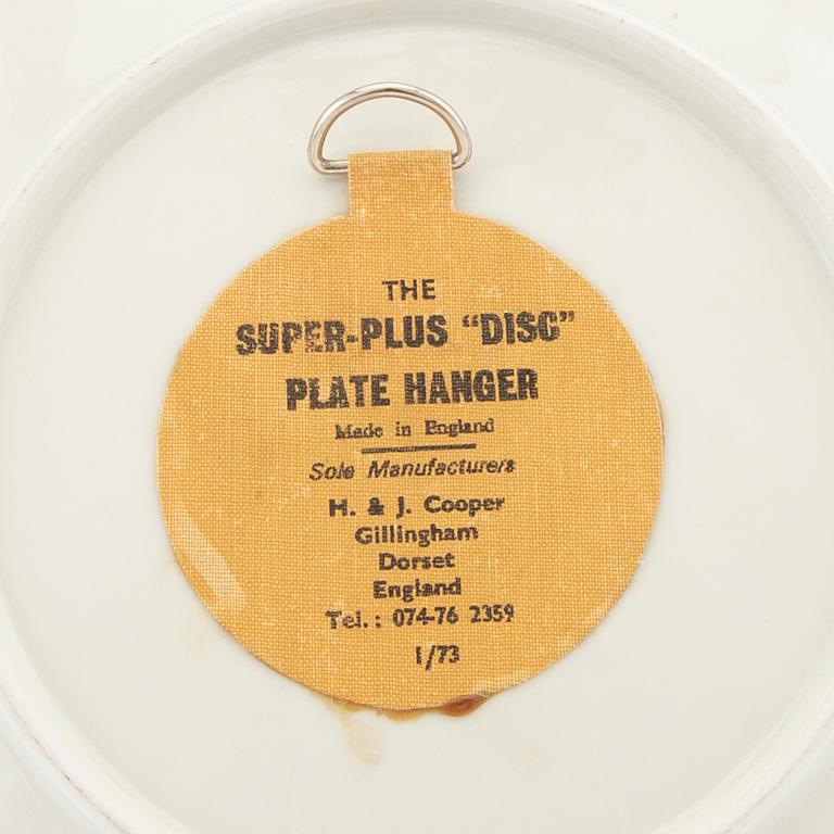 Piero Fornasetti, plates, set of 5, "Astro Labio", Milan, Italy, porcelain.