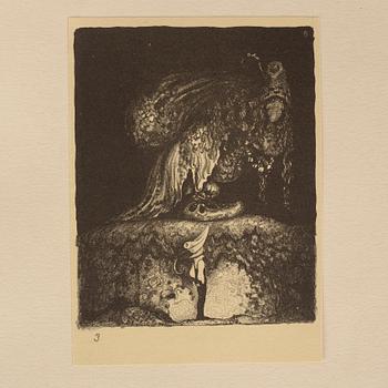 JOHN BAUER, "Troll", svit om tio litografier, osignerade, Ernst Bauers Förlag Göteborg, A. Börtzells, 1915.