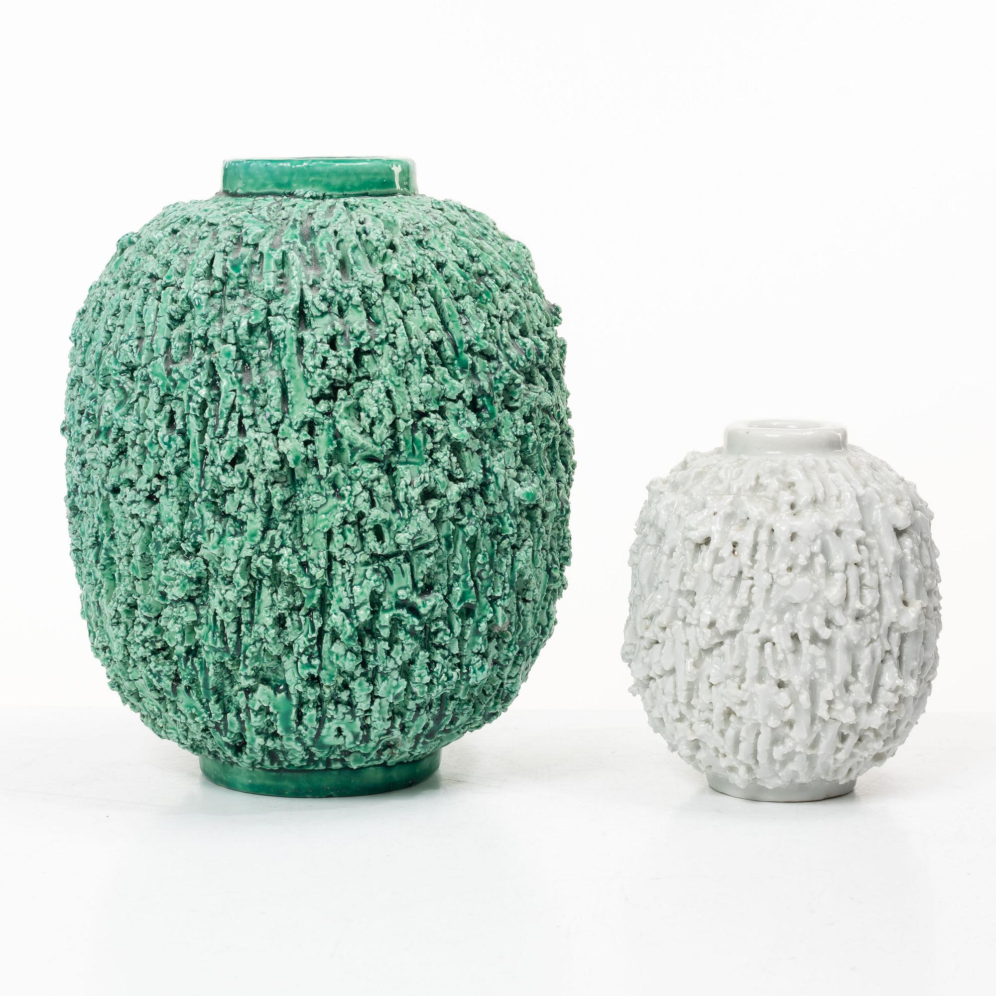 Gunnar Nylund, two vases, Rörstrand.