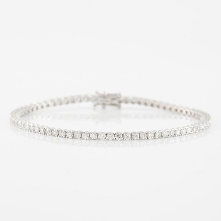 Tennisarmband 18K vitguld med åttkantslipade diamanter.