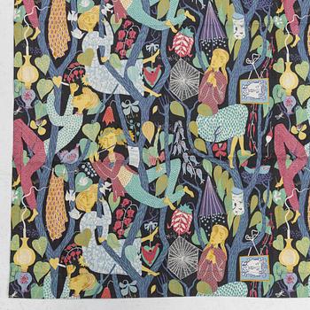 Stig Lindberg, a pair of curtains in the pattern "Melodi", Ljungbergs Textiltryck, Floda, Sweden.