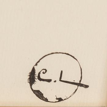CARL LARSSON, Etching, 1896, printed signature.