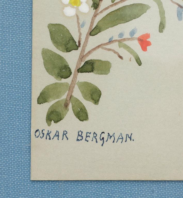 OSKAR BERGMAN, akvarell, sign.