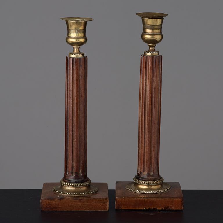 A pair of late Gustavian late 18th century candlesticks.