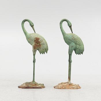 Garden sculptures, a pair, metal, late 20th century.