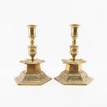 Candelabras, a pair, Baroque style, first half of the 20th century.