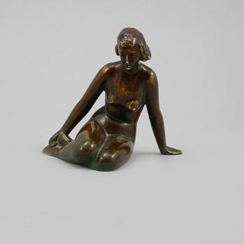 FIGURIN, patinerad brons, Ystad Brons, 1900-tal.