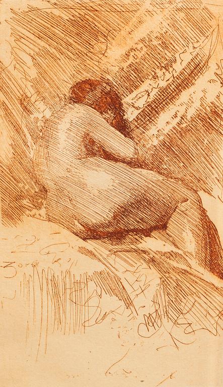 ANDERS ZORN, etching, 1884.