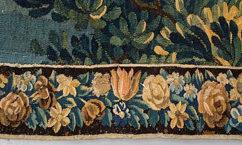 A tapestry, “La poesie pastoral”, tapestry weave, ca 251,5 x 283 cm, after Boucher, France 18th century.