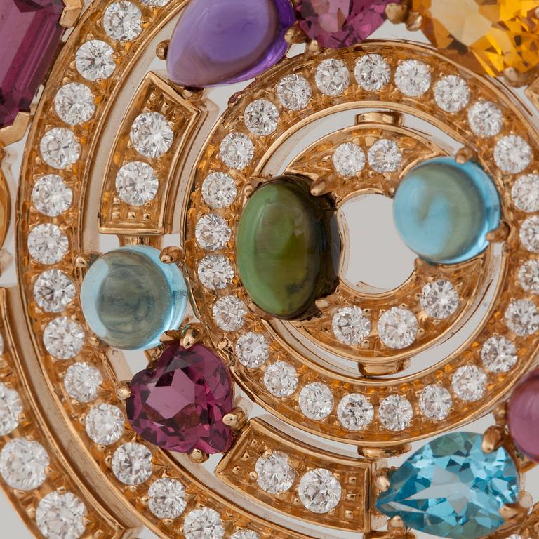 A Bulgari 'Astrale' necklace set with peridots, topazes, amethysts, citrines, tourmalines, garnets and diamonds.