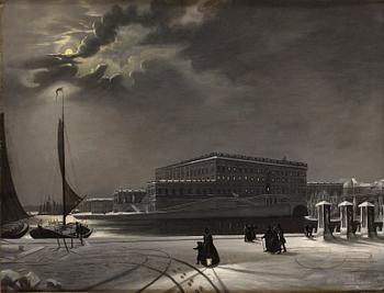 440. Månsken över Stockholms slott.