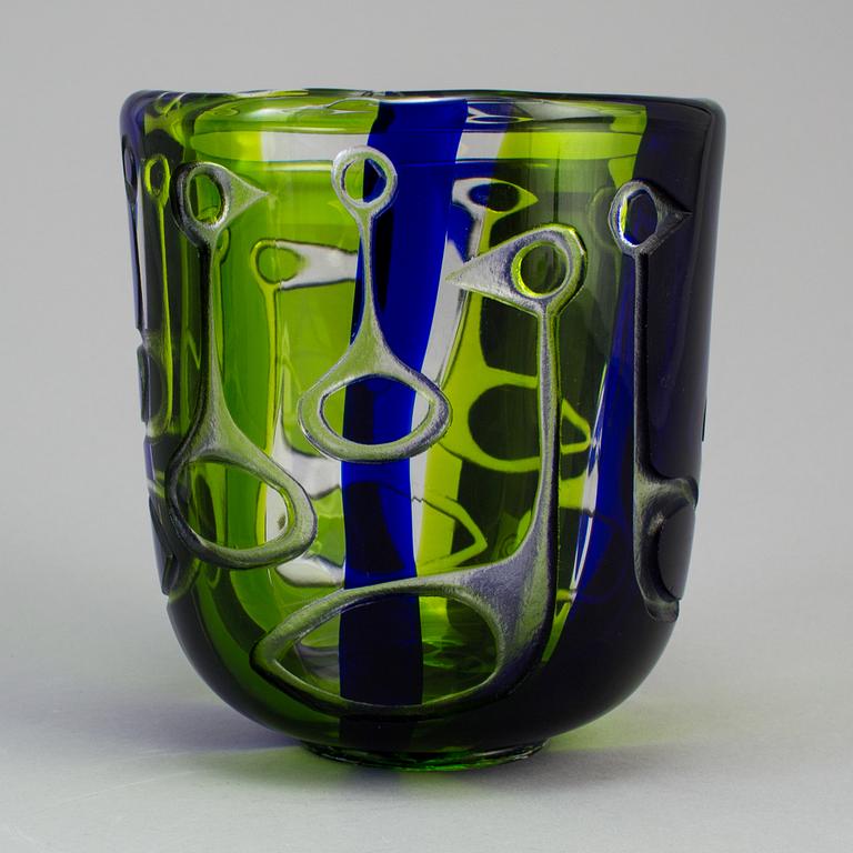 A Vicke Lindstrand glass vase for Kosta glassworks, late 1960´s.