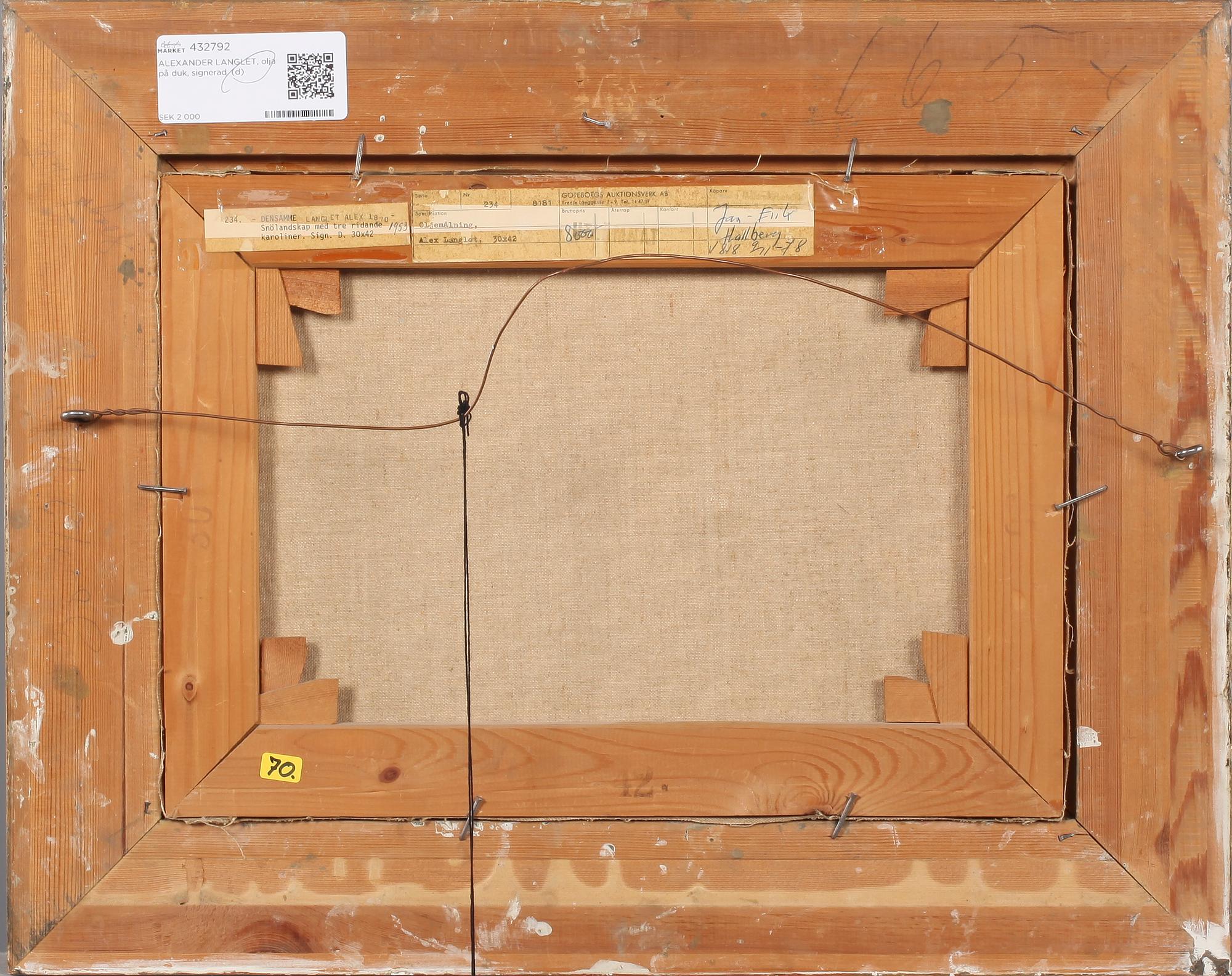 ALEXANDER LANGLET, olja på duk, signerad.