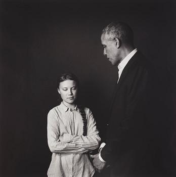 376. Max Modén, "Greta Thunberg and Barack Obama at the Grand Hotel", 2019.