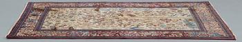 A RUG, a semi-antique Esfahan probably, figural, ca 214,5 x 137,5 cm.