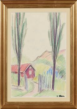 AGNES CLEVE, pastell, signerad.