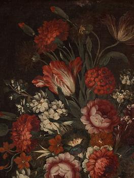 Abraham Mignon Hans krets, Blomsterstilleben på postament.