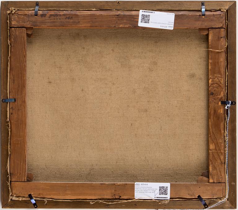 PETER JOSEPH MINJON, tillskrivna, olja på uppfodrad duk, ett par, bär signatur P.J. Minjon samt datering 1864 resp 186?.