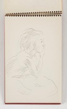 Lotte Laserstein, 10 små skissblock med teckningar.