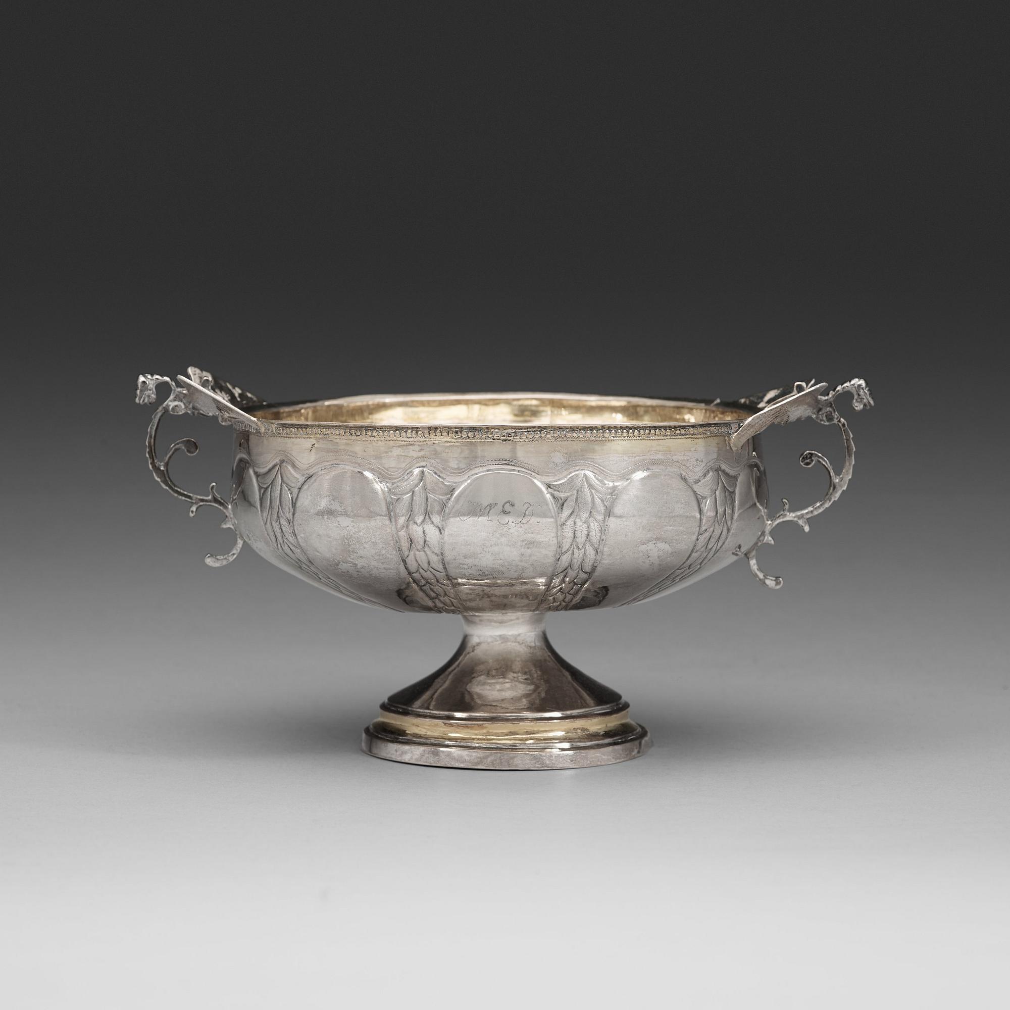 A Swedish 18th century parcel-gilt bowl, marks of Olof Grubb, Hudiksvall 1793.