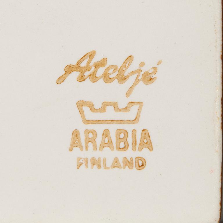 Raija Uosikkinen, three 1970s ceramic wall plaques, Arabia, Finland.