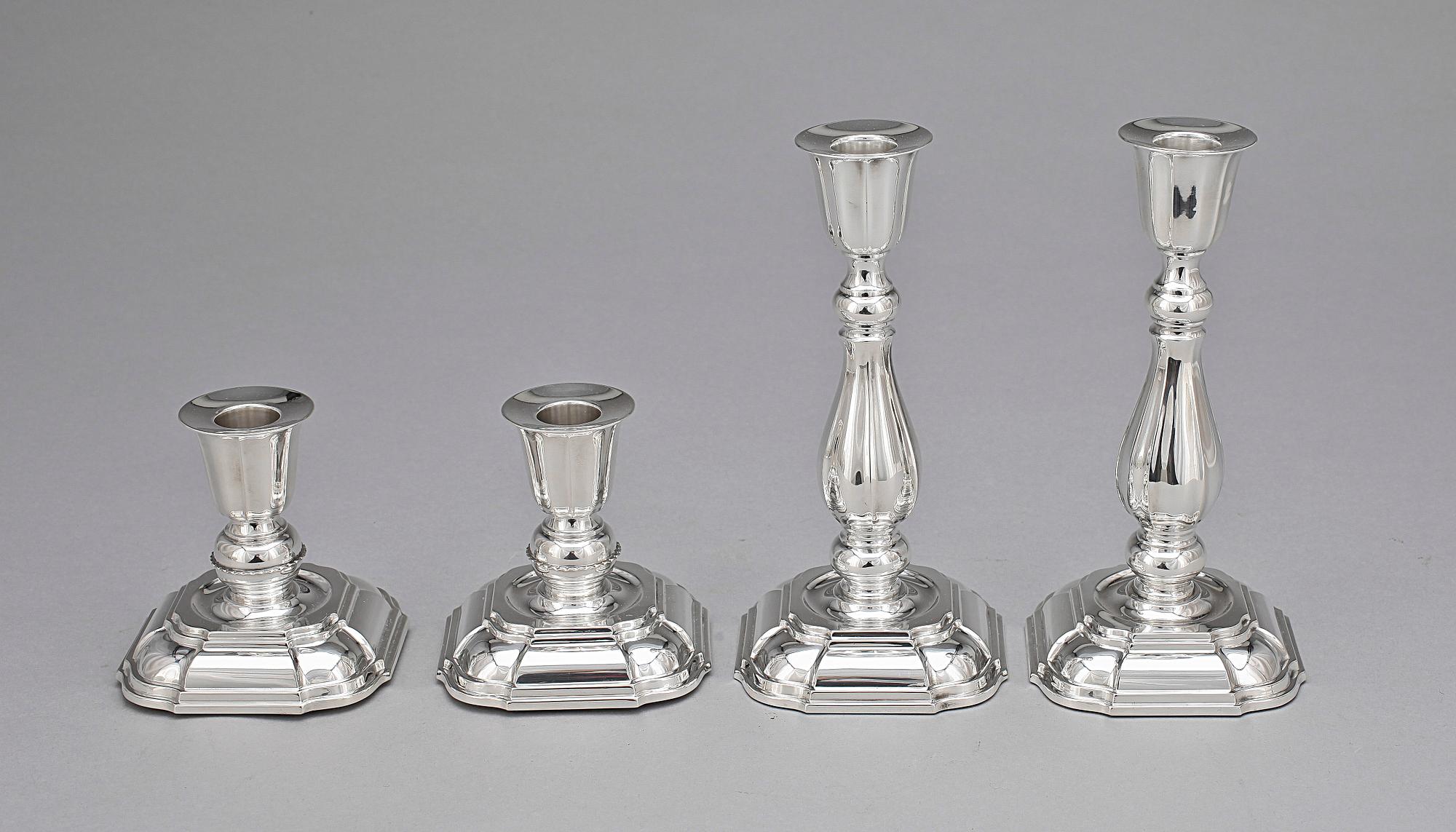 LJUSSTAKAR, 2 par, silver, Ceson, Göteborg 1970/80-tal.