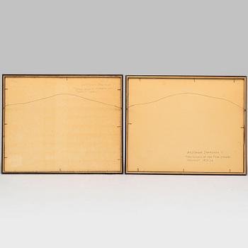 HASEGAWA SADANOBU I, färgträsnitt, 2 blad från album. Japan, 1900-tal.