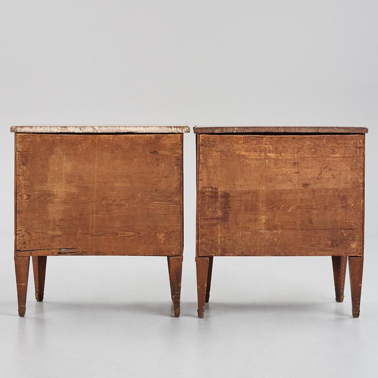 A pair of Gustavian commodes by N P Stenström.