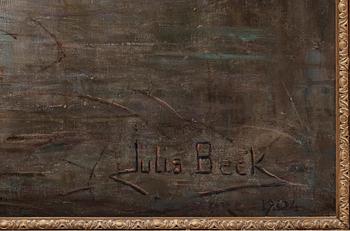 JULIA BECK, duk, signerad Julia Beck och daterad Decembre 1904.
