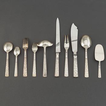 Jens Quistgaard, a 78 pce Danish Sterling Silver Champagne Pattern Flatware Service.