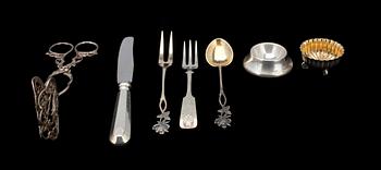 BESTICK, 19 st, SALTKAR, 13 st, silver bl.a. Åbo 1930-40-tal samt nysilver.
