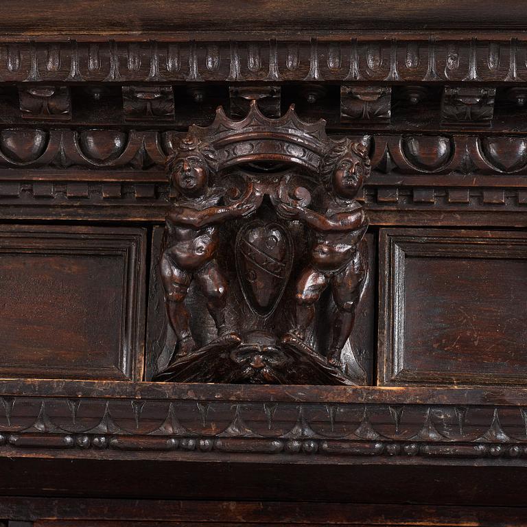 A Renaissance-style cupboard, 1800's, with older parts.