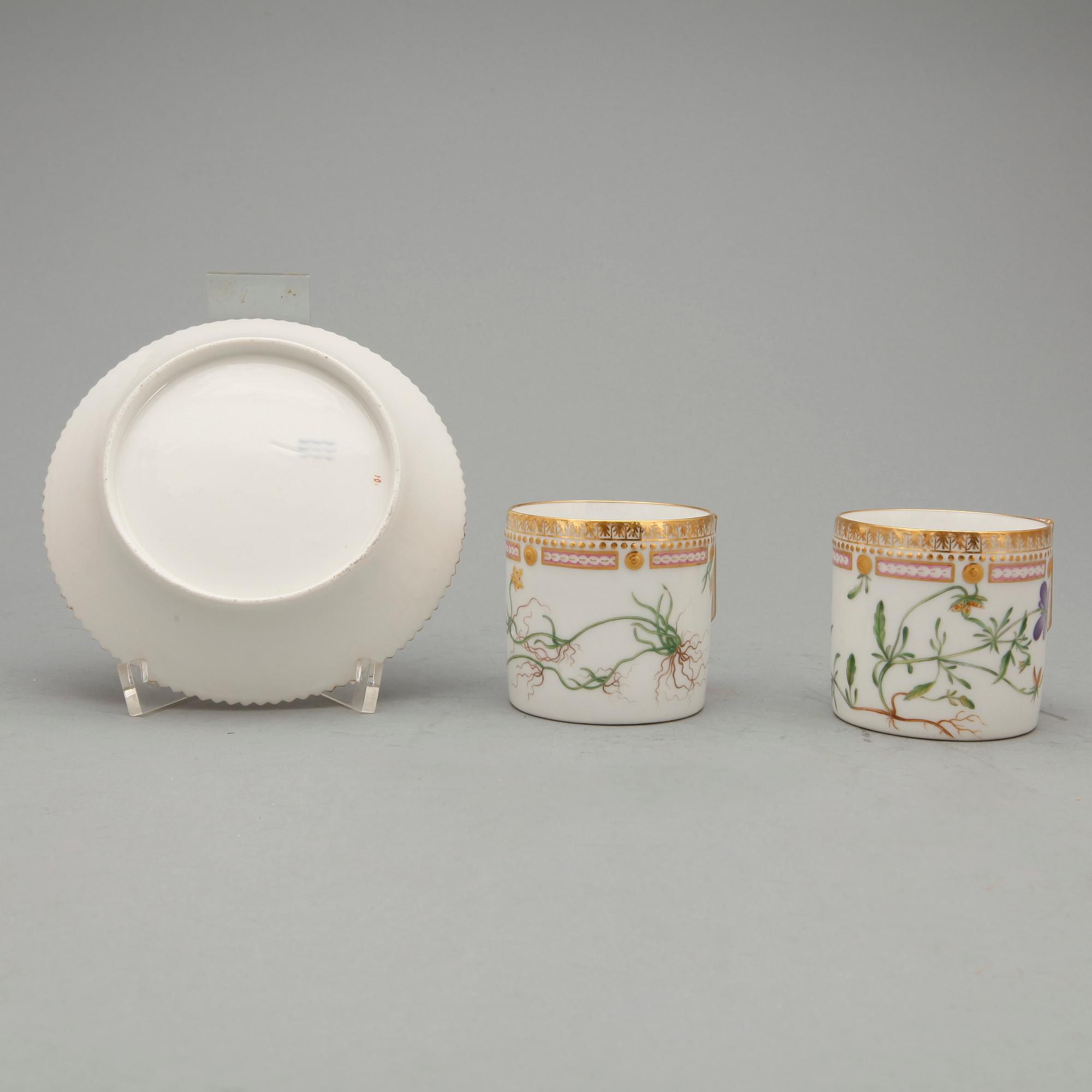KOPPAR 2st SAMT FAT, "Flora Danica", Royal Copenhagen.
