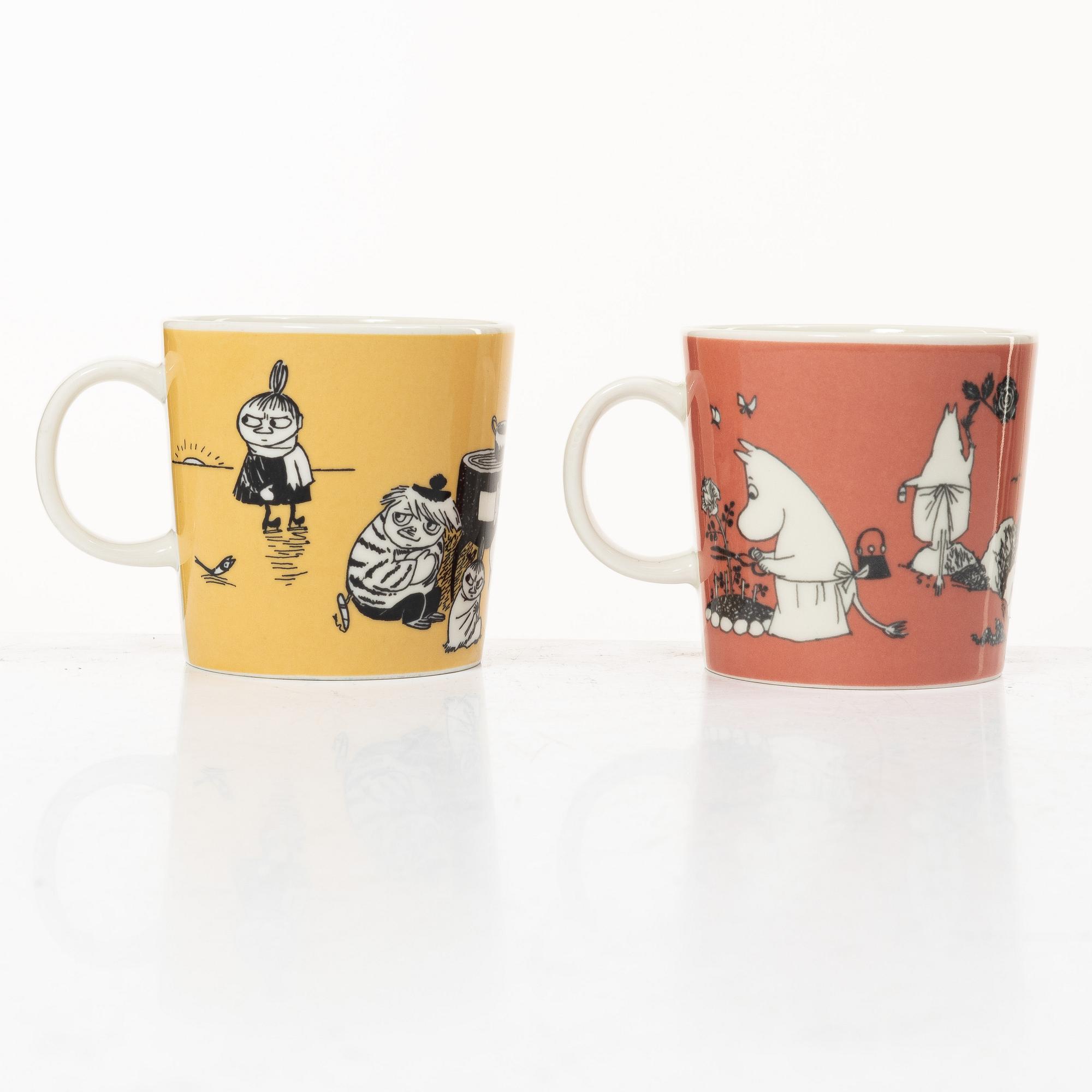 Arabia, two Moomin mugs, Finland, 1991-99.