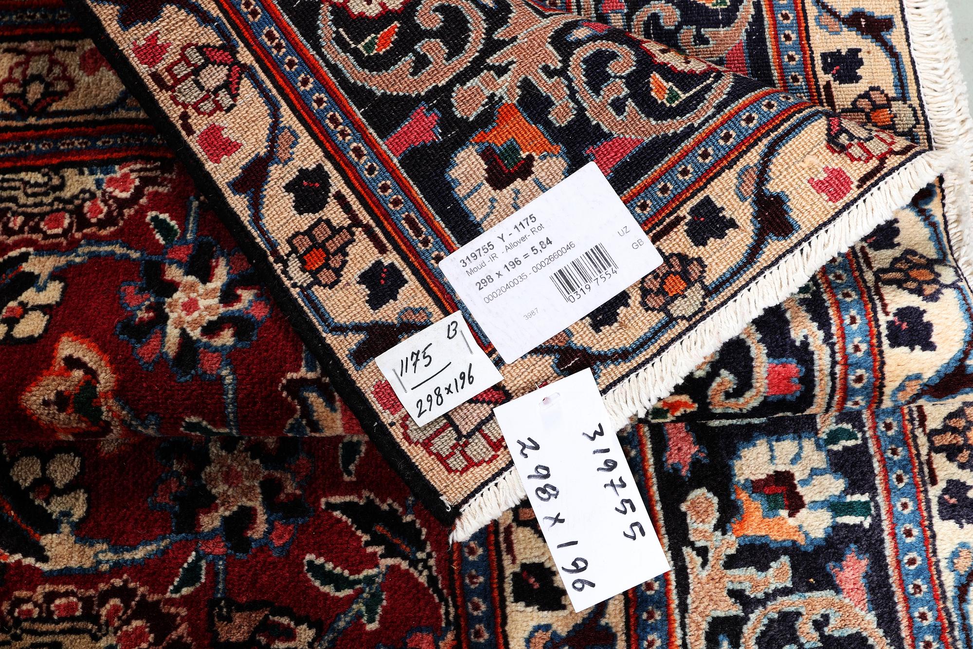 A carpet, Moud, ca 298 x 196 cm.