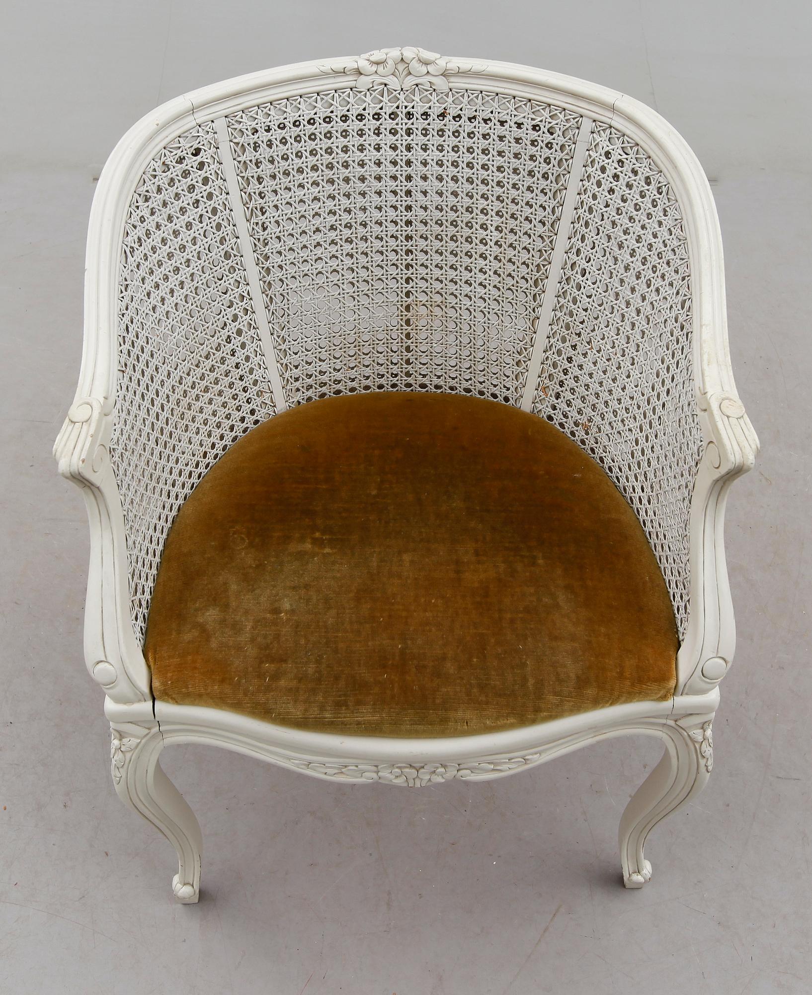 KARMSTOL, rokokostil, 1900-talets mitt.