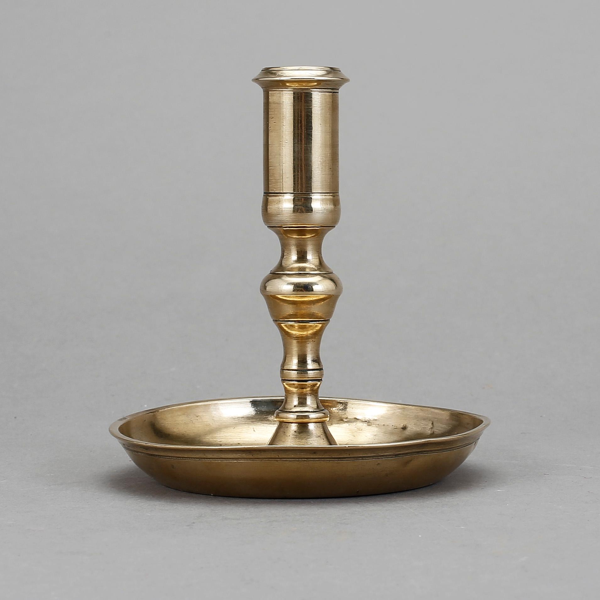 LJUSSTAKE, mässing, 1700-tal.