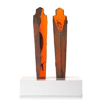 Bertil Vallien, a sand cast glass sculpture, "Escape", Kosta Boda, Sweden.