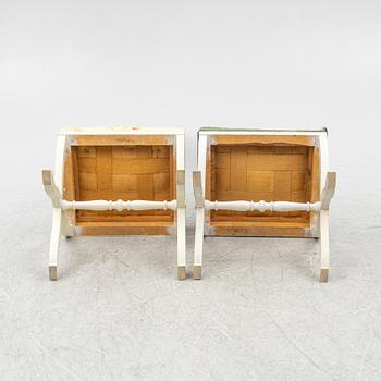 Stools, a pair, Gustavian style, first half of the 20th century.