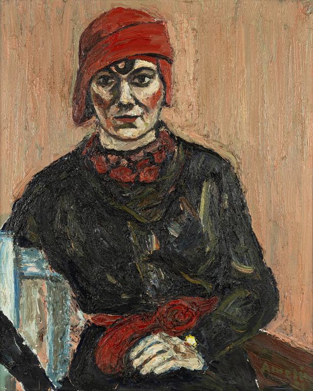 Albin Amelin, Kvinna i röd hatt.