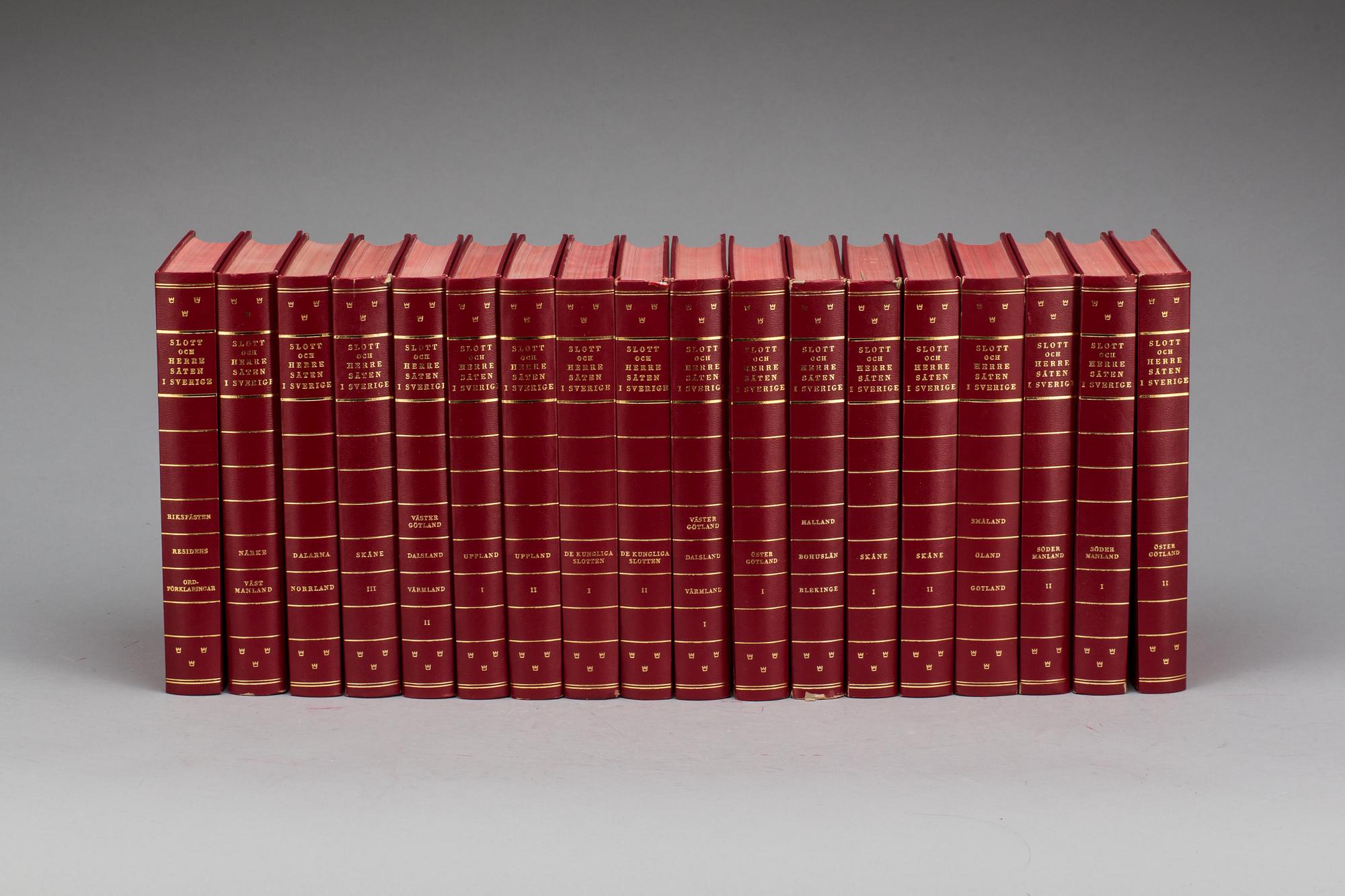 BÖCKER, 18 st, "Svenska slott och herresäten", 1960/70-tal.