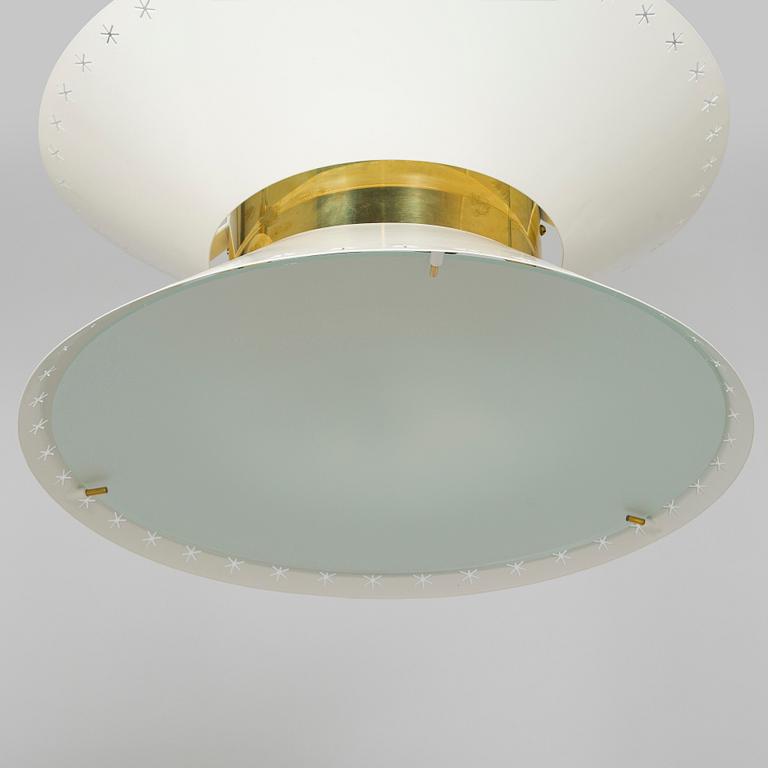 Paavo Tynell, a pair of ceiling lights, made to order, Taito, mid-20th century.