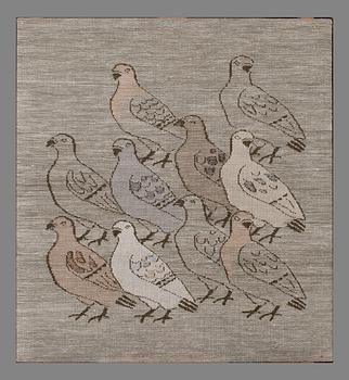 DORA JUNG, TAPESTRY. Pigeons. 1970s.